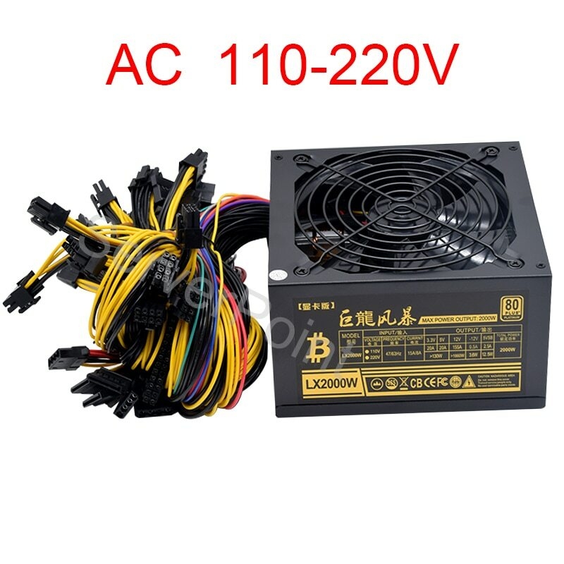 2000W Atx Mining Power Supply - Alimentatore ATX per PC 2000W AC110-220v