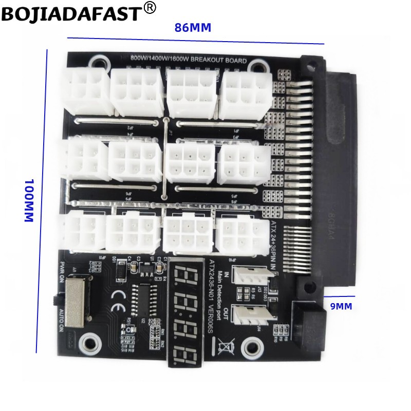 12 * Connettori PCI-E a 6 pin  - 2400W Server Psu Breakout Board recensione e prezzo